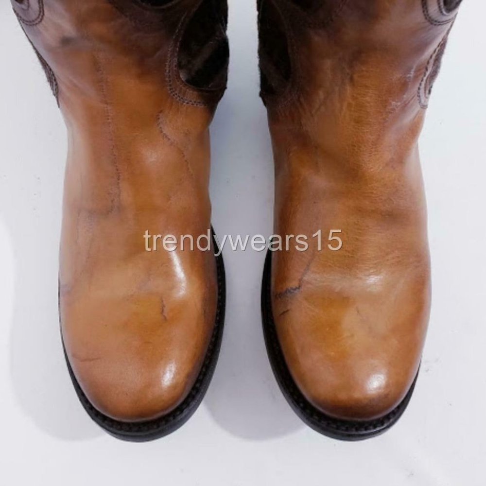 LAST PAIR! FREEBIRD BY STEVEN SUN COGNAC BOOTS - Picture 4 of 8